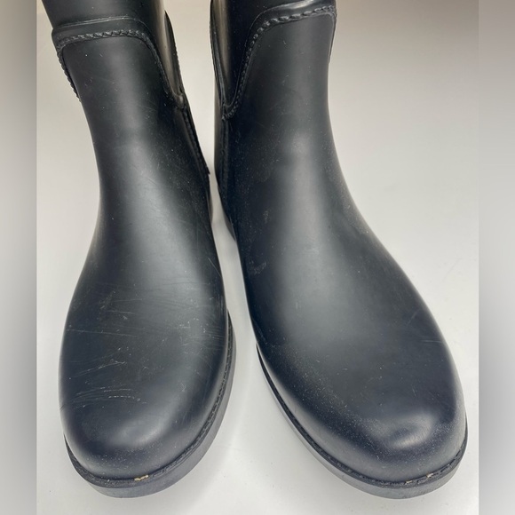Coach Tristee Matte Black Signature Lined Rain Boots - Women’s Size 8b - Picture 4 of 10